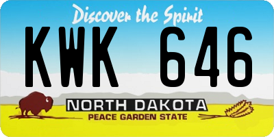 ND license plate KWK646