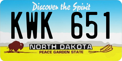 ND license plate KWK651