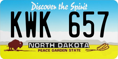ND license plate KWK657