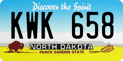 ND license plate KWK658