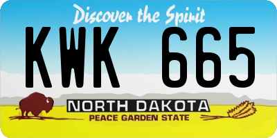 ND license plate KWK665