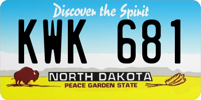 ND license plate KWK681