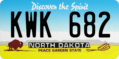 ND license plate KWK682