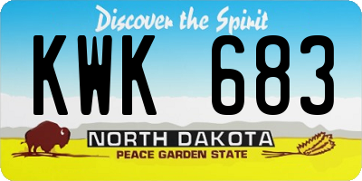 ND license plate KWK683