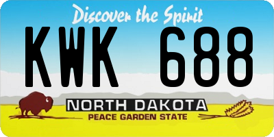 ND license plate KWK688