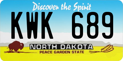 ND license plate KWK689