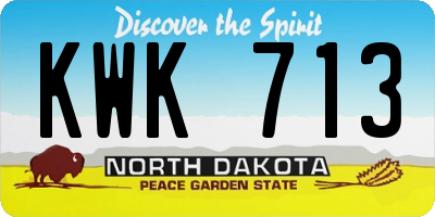 ND license plate KWK713