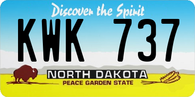 ND license plate KWK737
