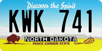 ND license plate KWK741