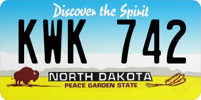 ND license plate KWK742