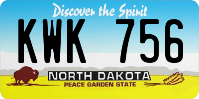 ND license plate KWK756