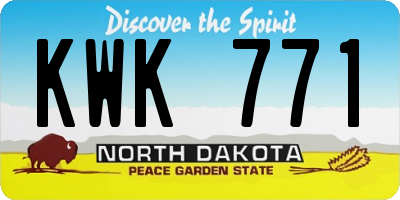 ND license plate KWK771
