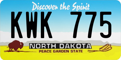 ND license plate KWK775