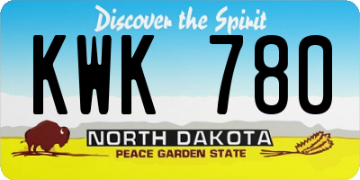 ND license plate KWK780