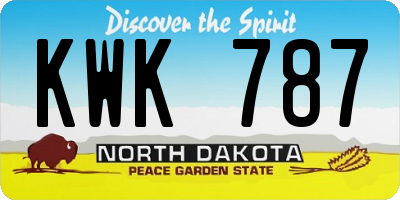 ND license plate KWK787