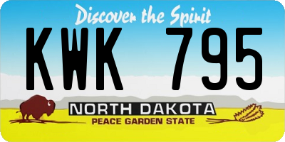 ND license plate KWK795