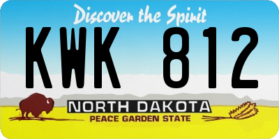 ND license plate KWK812