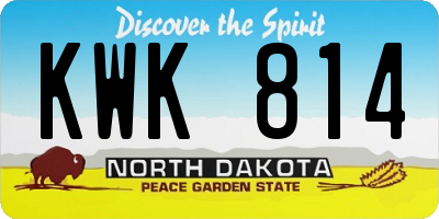 ND license plate KWK814