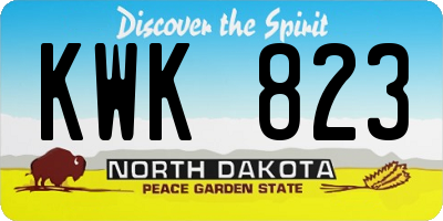 ND license plate KWK823