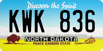 ND license plate KWK836