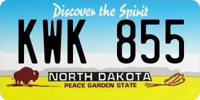 ND license plate KWK855