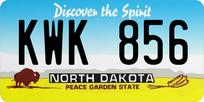 ND license plate KWK856