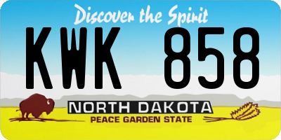ND license plate KWK858