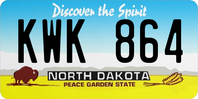 ND license plate KWK864