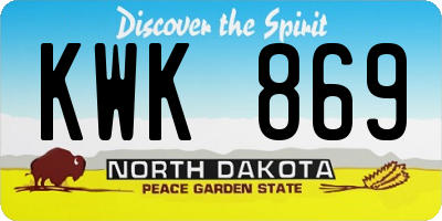 ND license plate KWK869