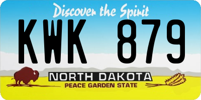 ND license plate KWK879