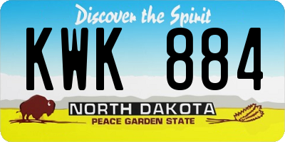 ND license plate KWK884