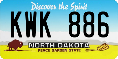 ND license plate KWK886
