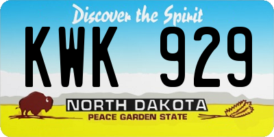 ND license plate KWK929