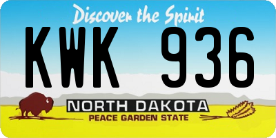 ND license plate KWK936