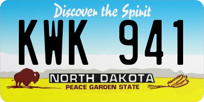 ND license plate KWK941