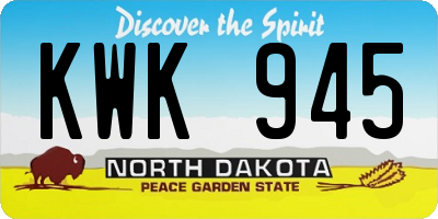 ND license plate KWK945