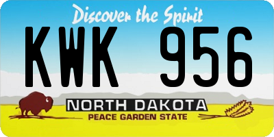 ND license plate KWK956