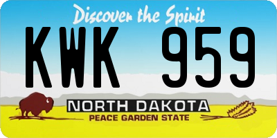 ND license plate KWK959