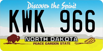 ND license plate KWK966