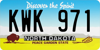 ND license plate KWK971