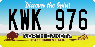 ND license plate KWK976