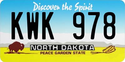 ND license plate KWK978