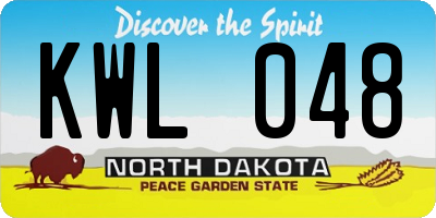 ND license plate KWL048