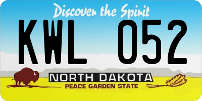 ND license plate KWL052