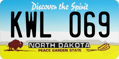 ND license plate KWL069