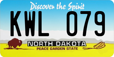 ND license plate KWL079