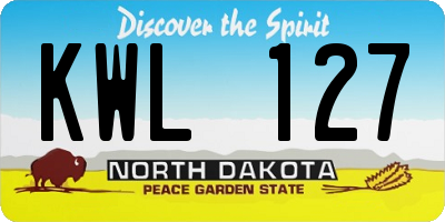 ND license plate KWL127