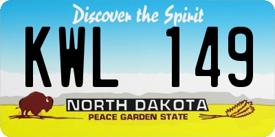 ND license plate KWL149