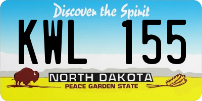 ND license plate KWL155