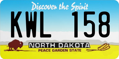 ND license plate KWL158